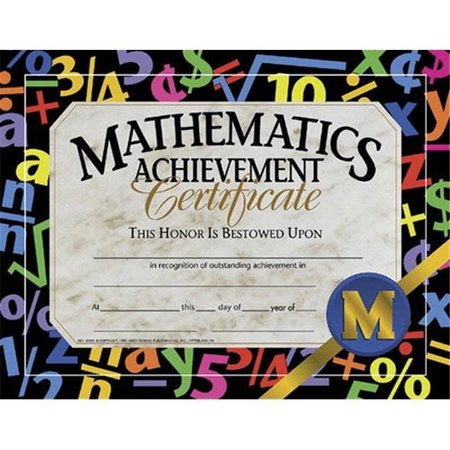 HAYES Hayes School Publishing H-Va581 Certificates Mathematics Achieve.-Certificates Mathematics Achieve. H-VA581
